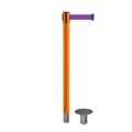 Montour Line Stanchion Belt Barrier Removable Base Orange Post 9ft.Purple Belt MSX630R-OR-PE-90